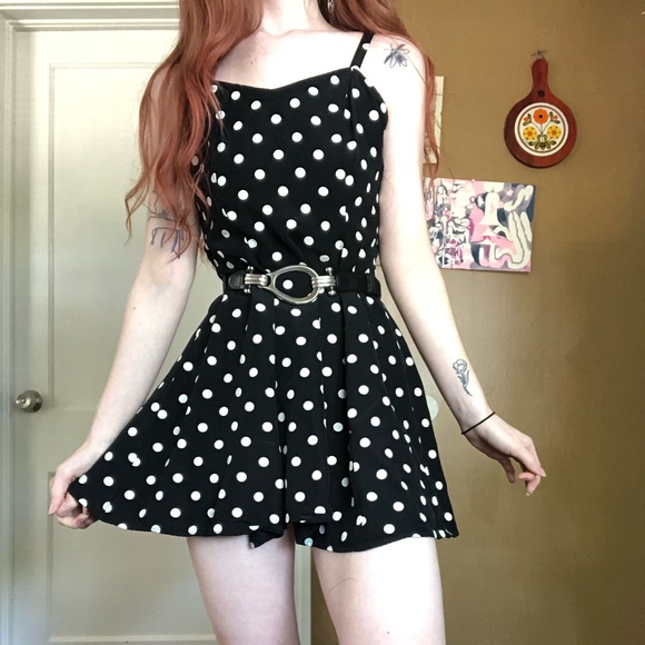 Dresses & Skirts - Black and white polka dot vintage dress
